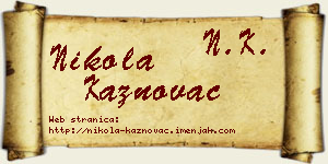 Nikola Kaznovac vizit kartica